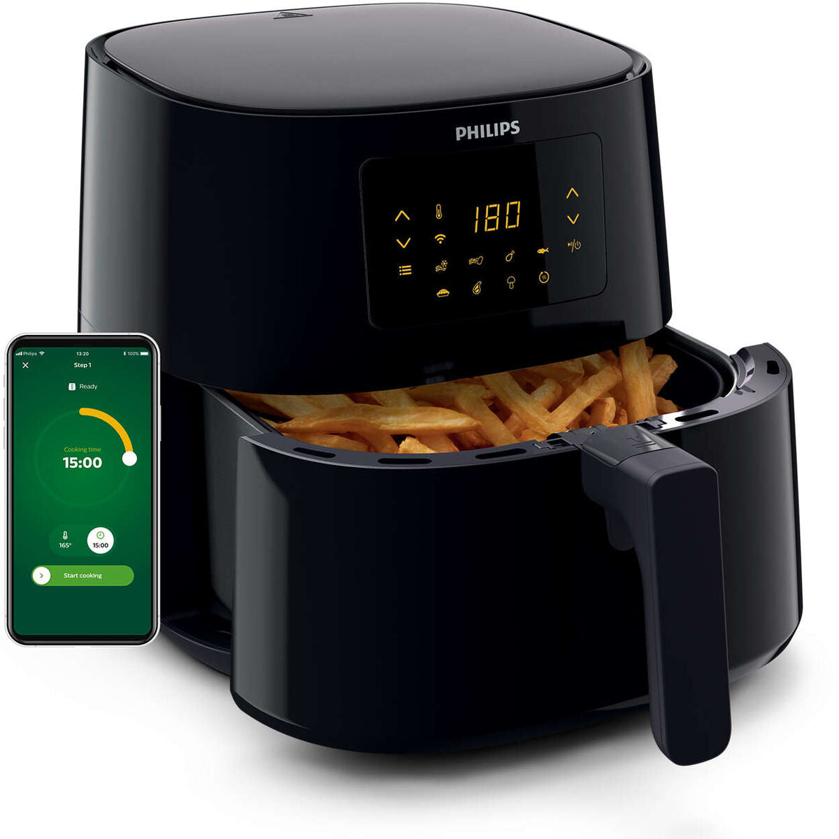 Heißluftfritteuse Philips HD9280/70 Schwarz Silberfarben 2000 W 6,2 L - AWK Flagship