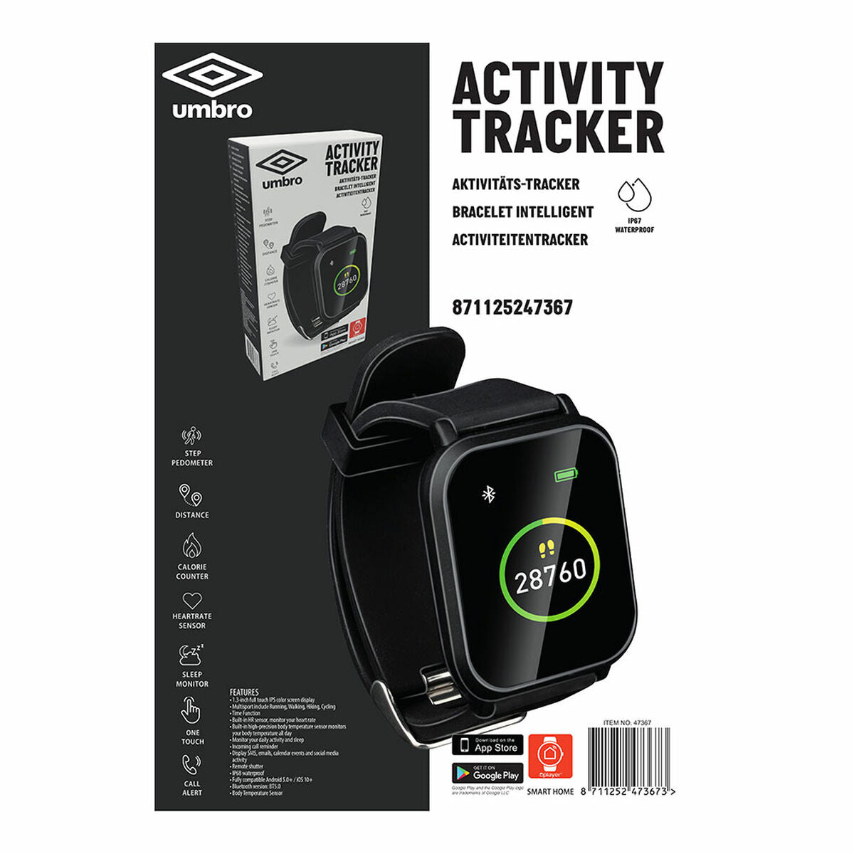 Activity-Armband Umbro Schwarz 1,3" rechteckig - AWK Flagship