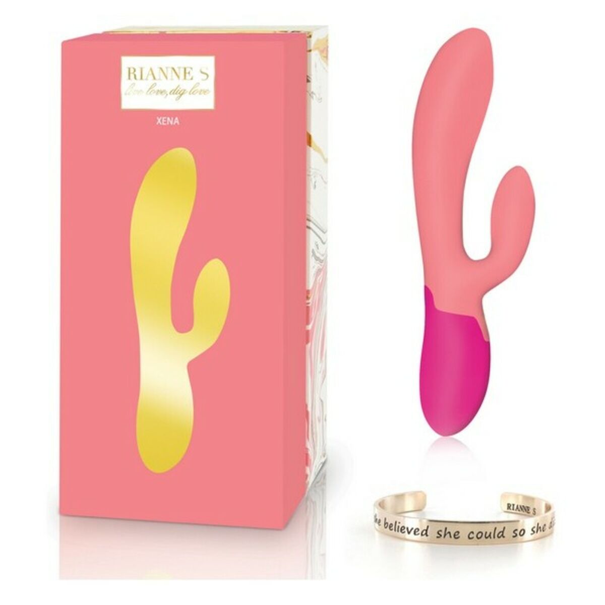 Dual Stimulationsvibrator Rianne S Essentials Xena Rabbit Koralle Rosa - AWK Flagship