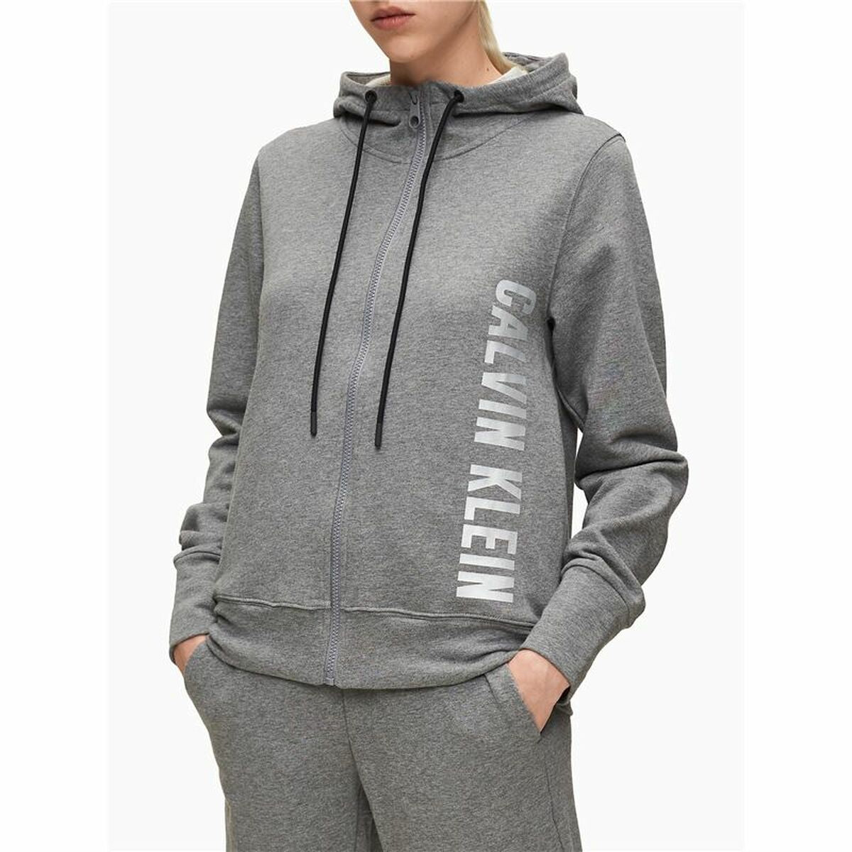 Sportjacke für Frauen Calvin Klein Full Zip Dunkelgrau - AWK Flagship