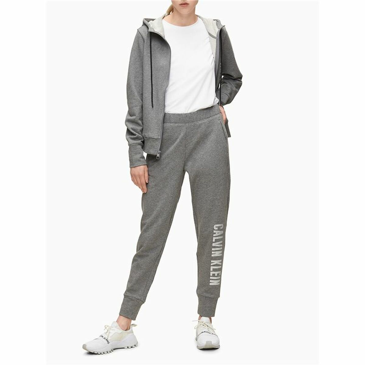 Sportjacke für Frauen Calvin Klein Full Zip Dunkelgrau - AWK Flagship