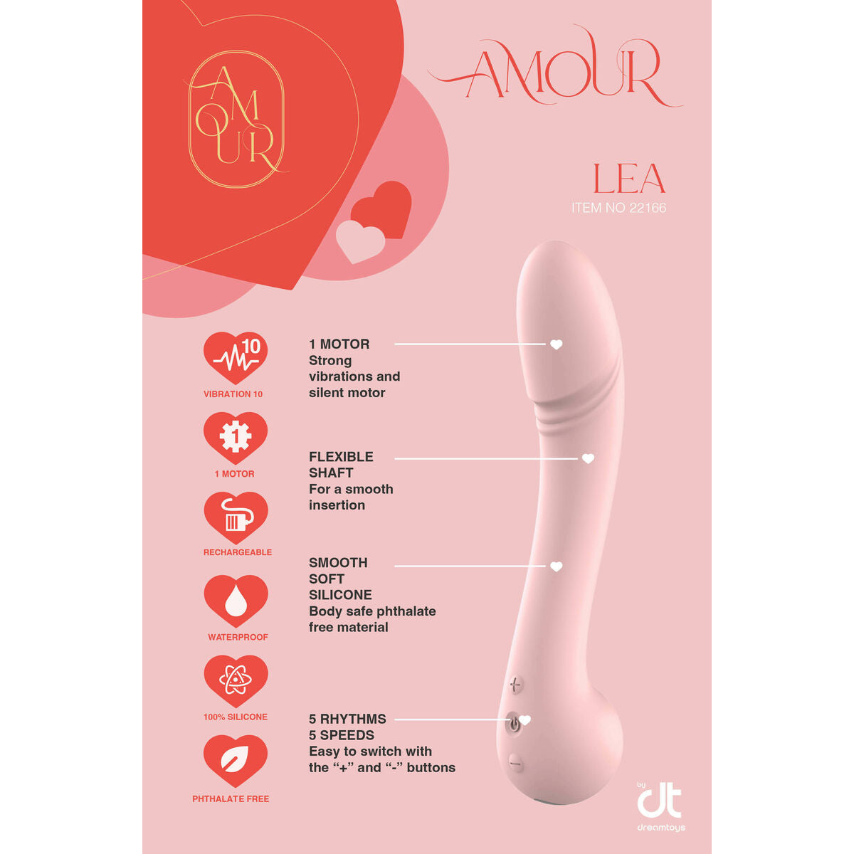 Klassischer Vibrator Dream Toys Amour Flexible Rosa - AWK Flagship