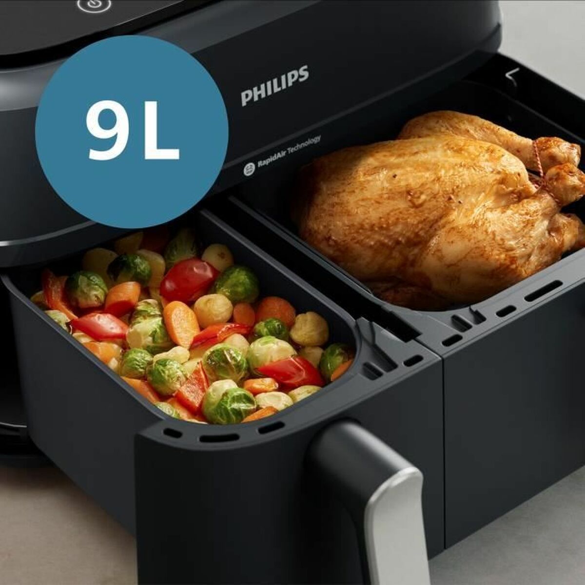 Heißluftfritteuse Philips Na351.00 Schwarz Schwarz/Silberfarben 9 L - AWK Flagship