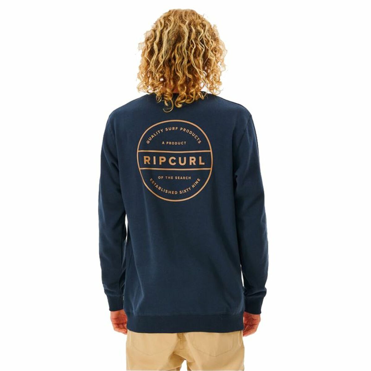 Herren Sweater ohne Kapuze Rip Curl Re Entry Crew Marineblau - AWK Flagship