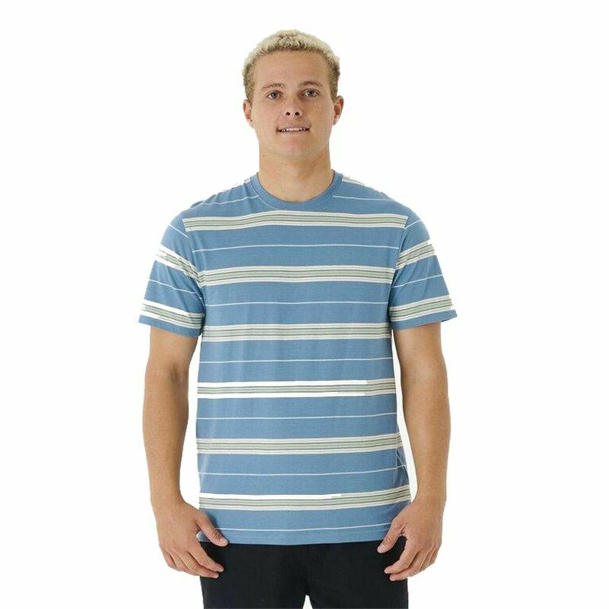 T-Shirt Rip Curl Surf Revival Stripe Aquamarin Herren - AWK Flagship