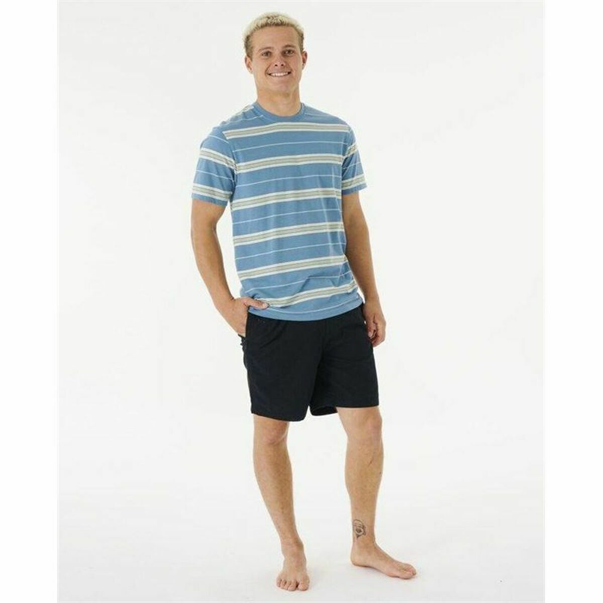 T-Shirt Rip Curl Surf Revival Stripe Aquamarin Herren - AWK Flagship