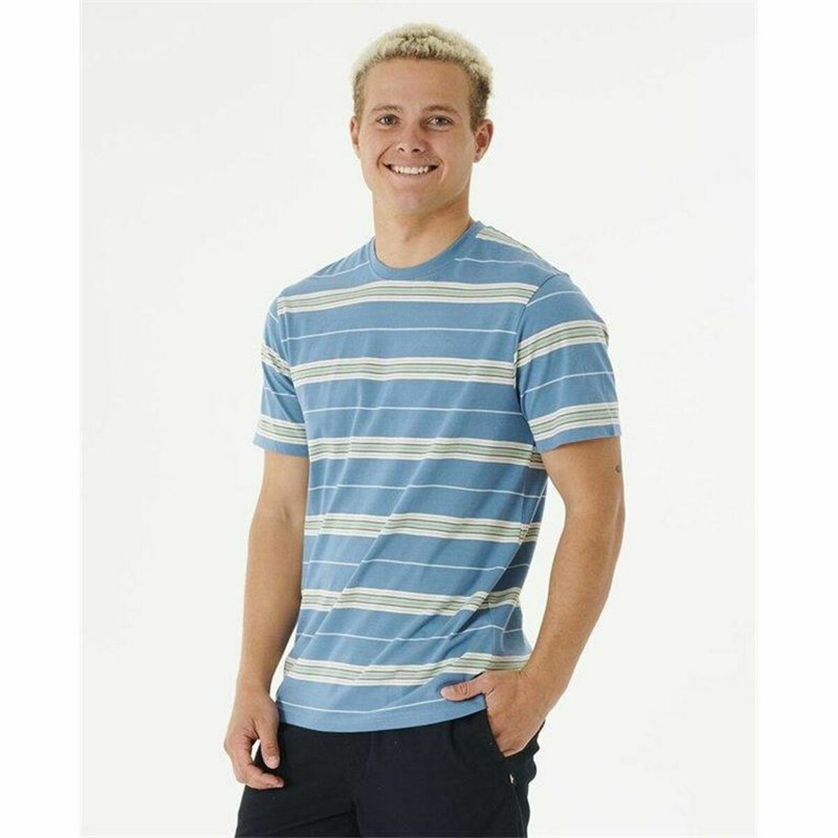 T-Shirt Rip Curl Surf Revival Stripe Aquamarin Herren - AWK Flagship