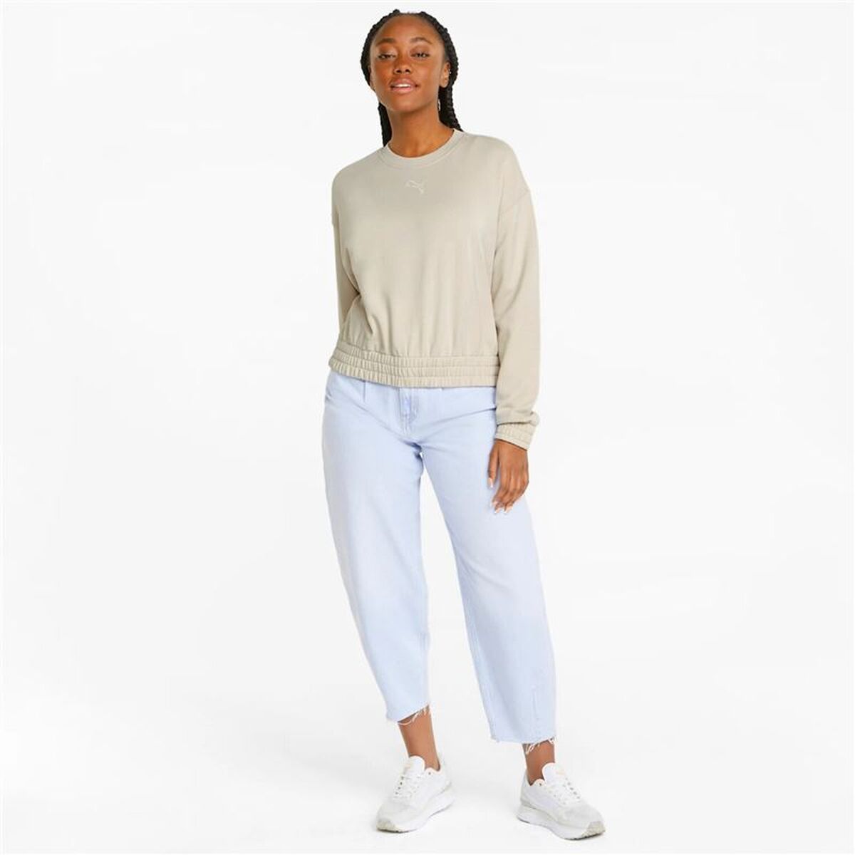 Damen Sweater Puma HER Crew W Beige - Mode & Accessoires