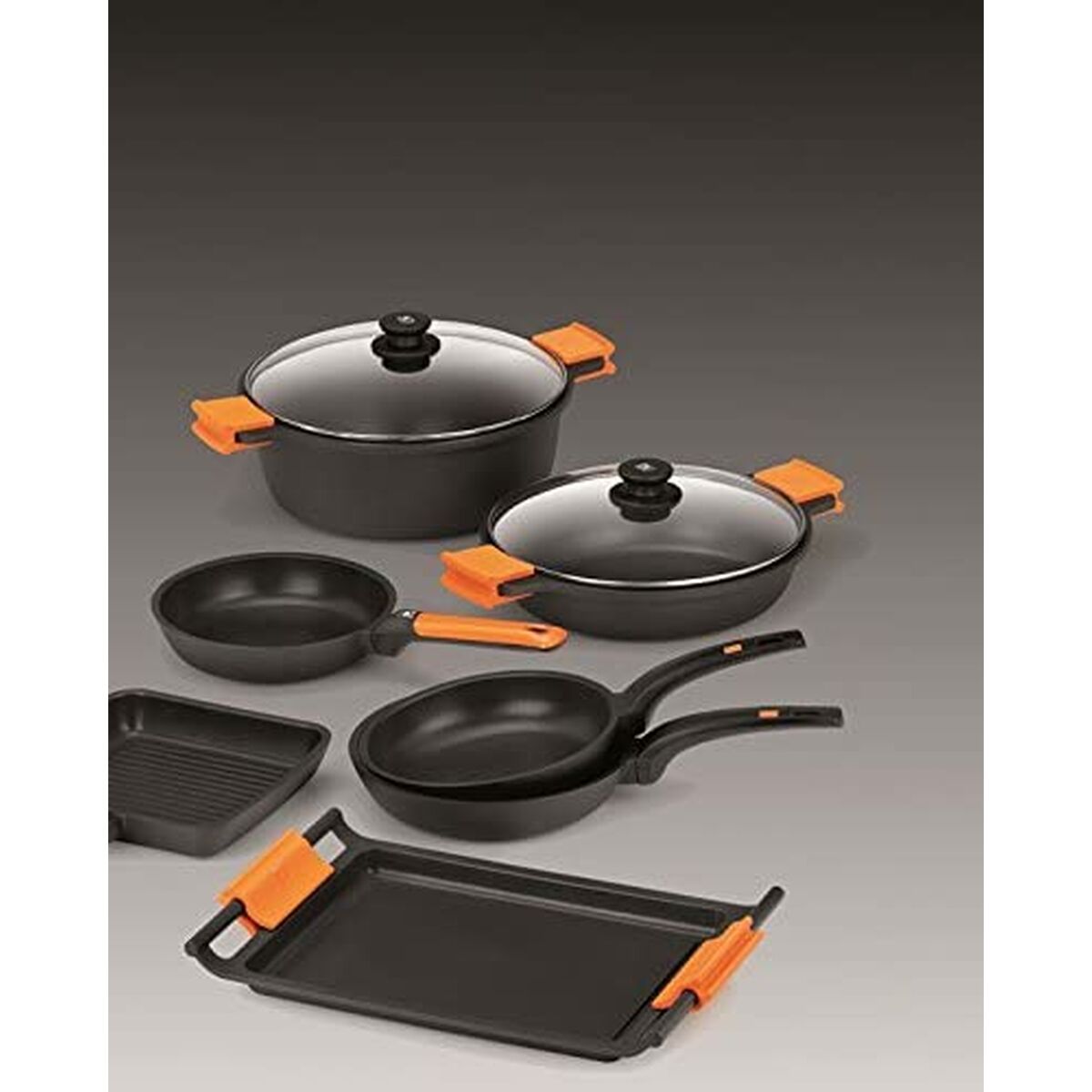 Wok Pfanne BRA Sartén Efficient Schwarz Aluminium Ø 24 cm - AWK Flagship