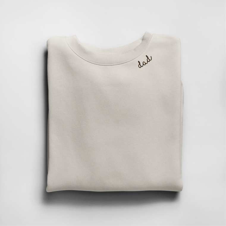 Beebila Dad Sweatshirt in Beige mit Kragenstickerei