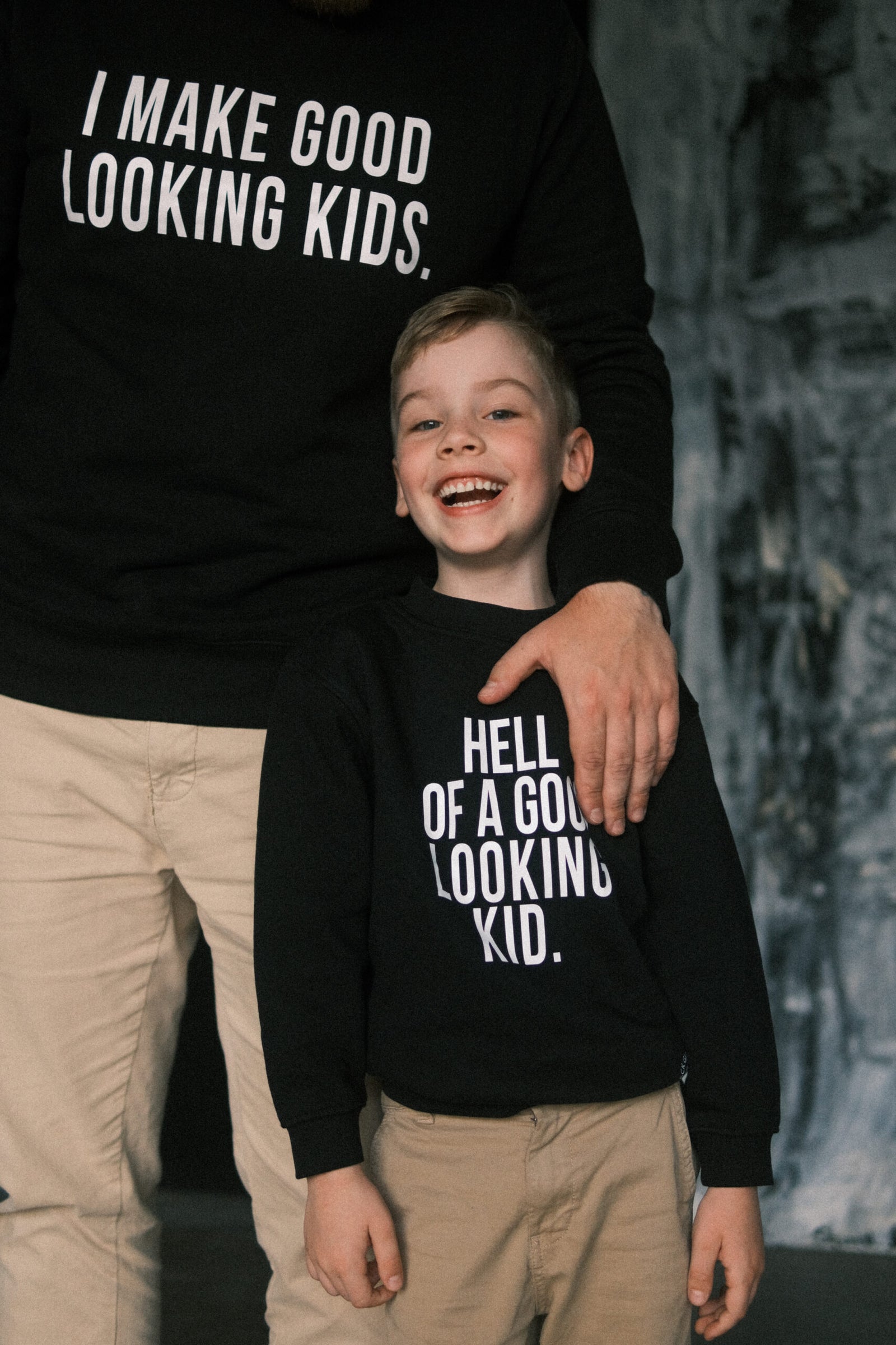 Partner-Sweatshirts für Vater und Kind – Schwarz