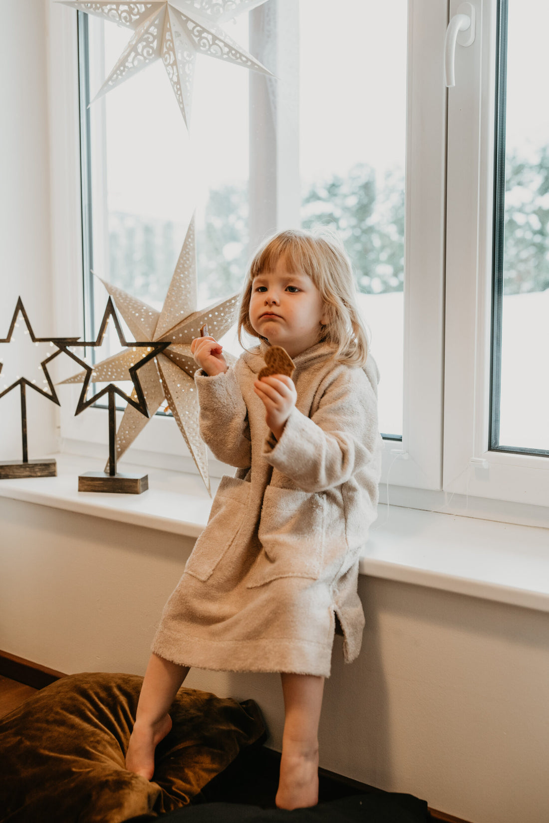 Langarm-Poncho TEDDY für Kleinkinder, Größe 82/86-116 – Detailansicht 3