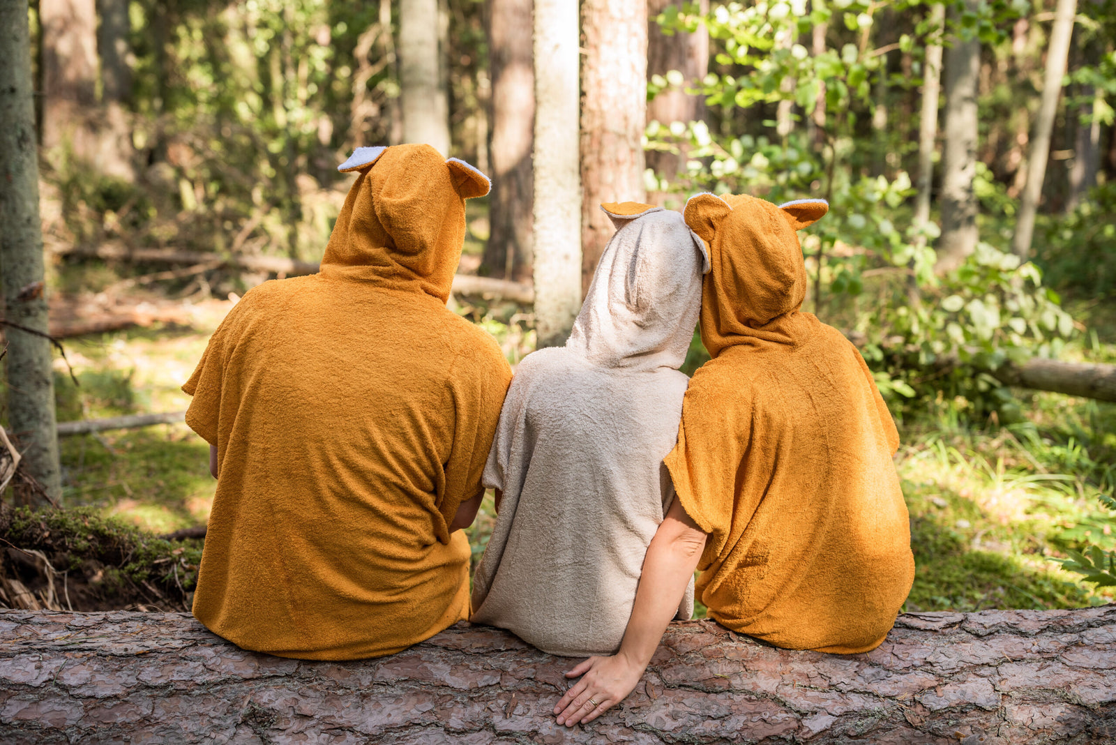 Kurzarm-Poncho TEDDY für Erwachsene aus Bambus-Frottee – Produktansicht 2