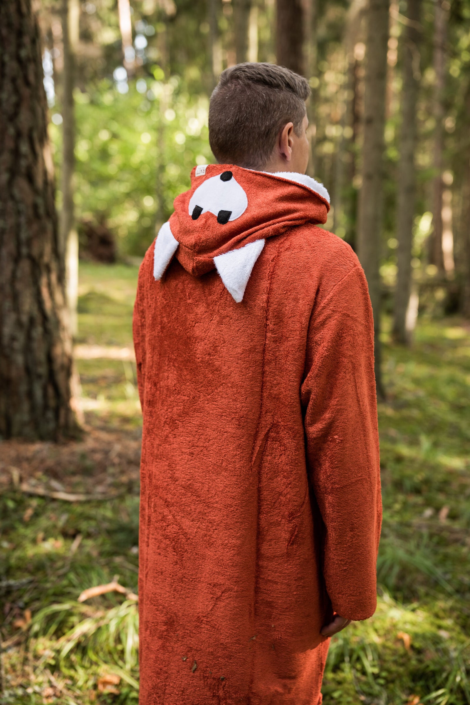 Langarm-Poncho FOX für Erwachsene aus Bambus-Frottee – Produktansicht 2