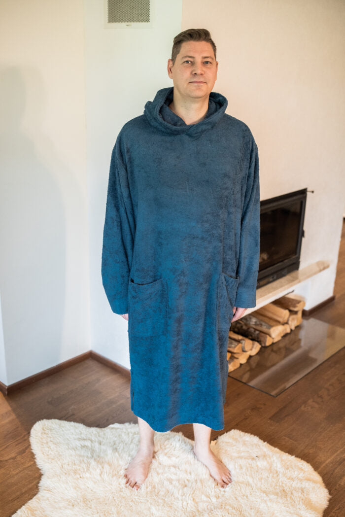 Langarm-Poncho für Erwachsene aus Bambus-Frottee