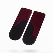 Gefilzte Wollhandschuhe – Bordeaux, Schwarz