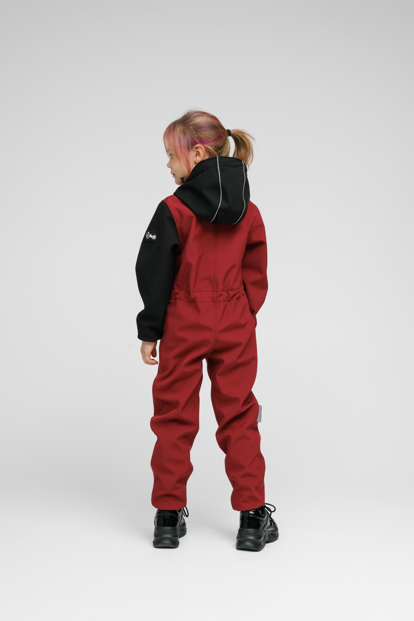 Kinder-Softshell-Overall SUNSET RED – Produktansicht 4