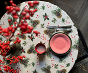 Runde Tischdecke mit Weihnachtsmotiv – Golden Pine