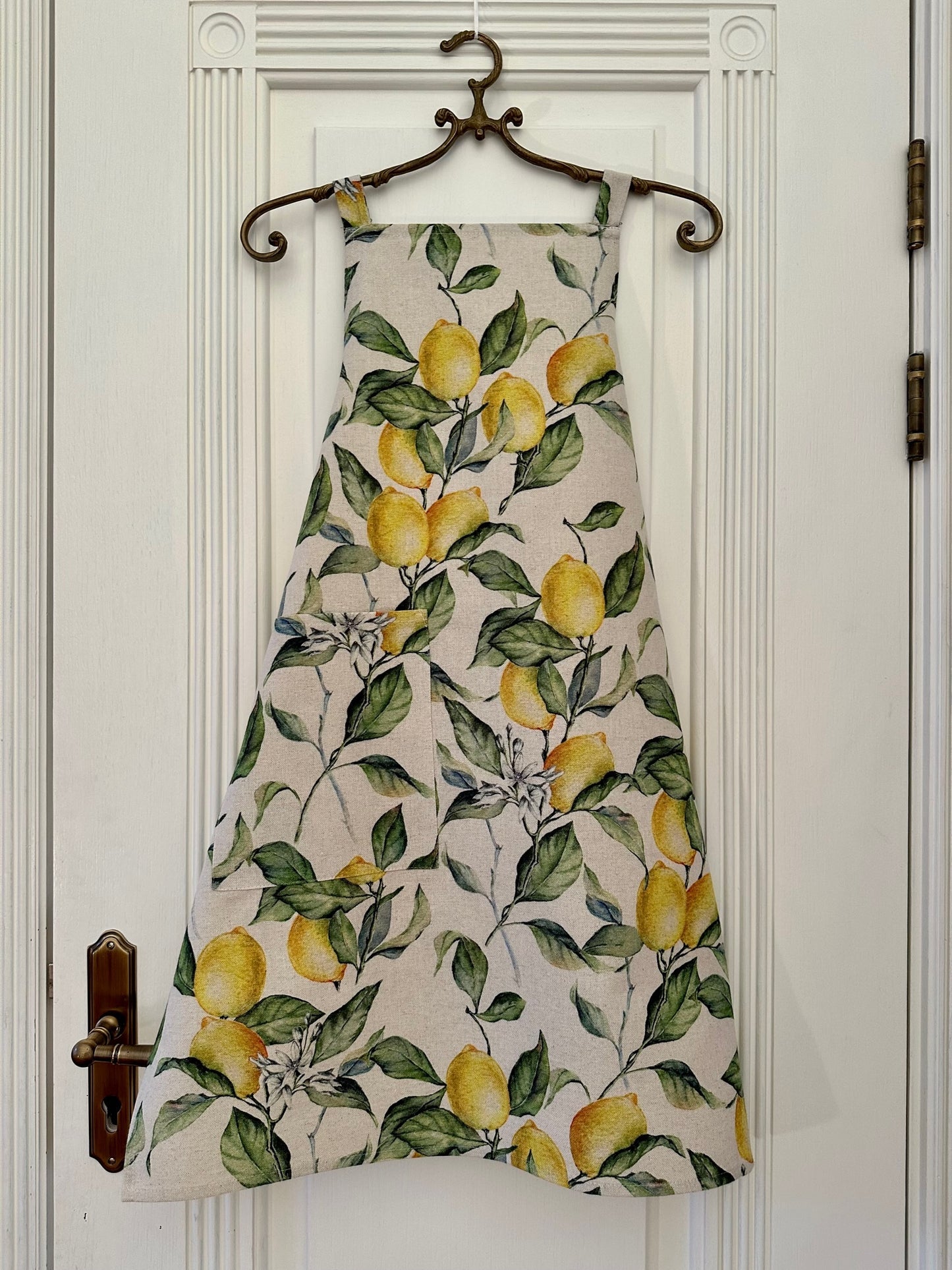 Einfache Damenschürze – Lemon Linen – Produktansicht 3