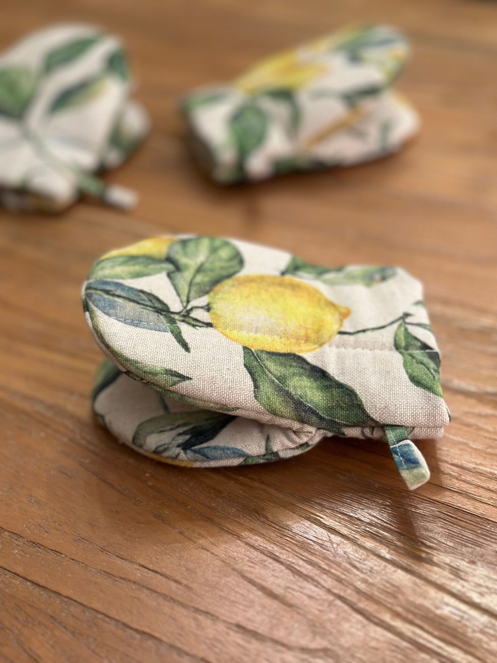 Ofenhandschuh mit doppelter Wollfüllung – Lemon Linen