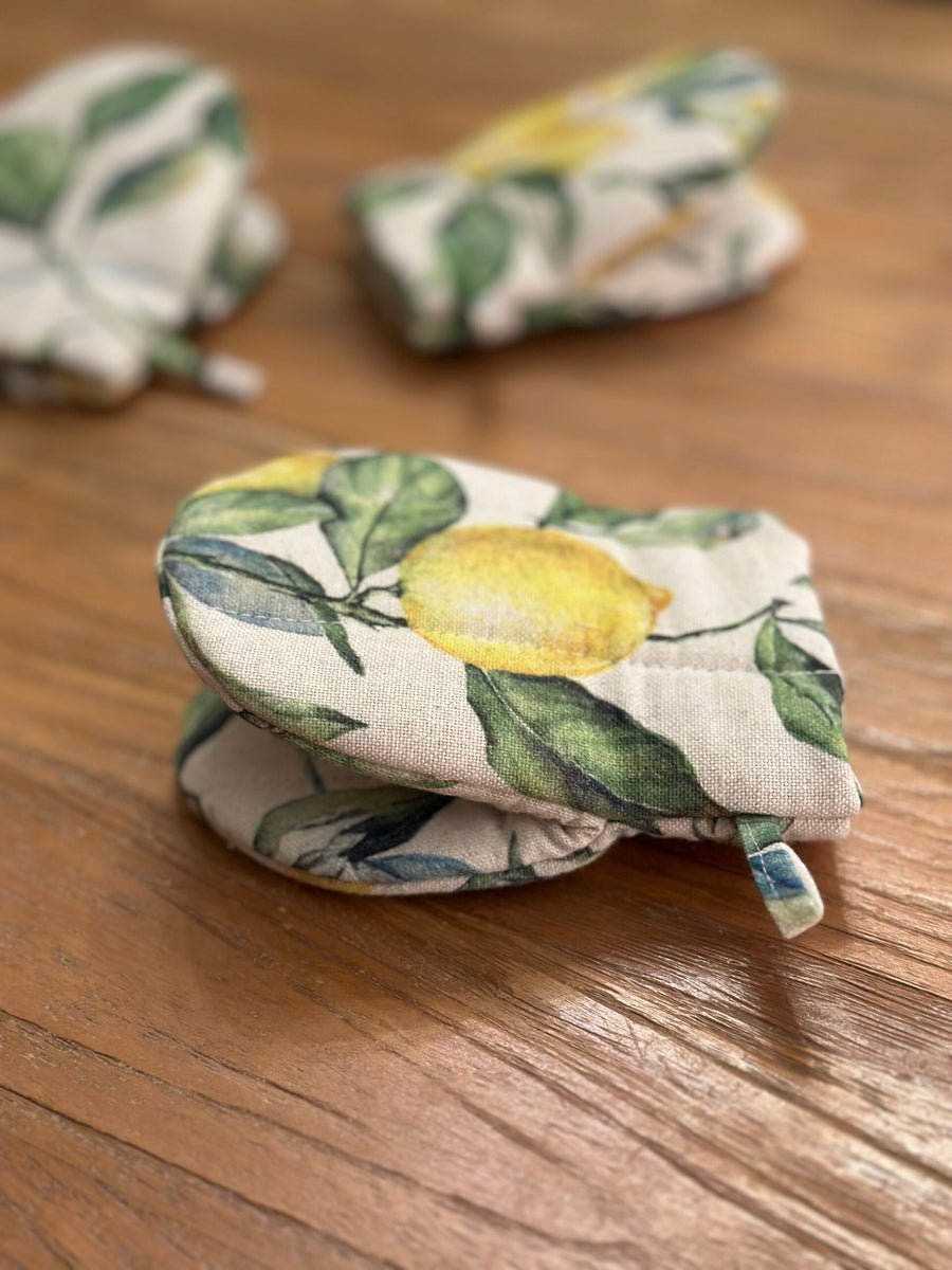 Ofenhandschuh mit doppelter Wollfüllung – Lemon Linen