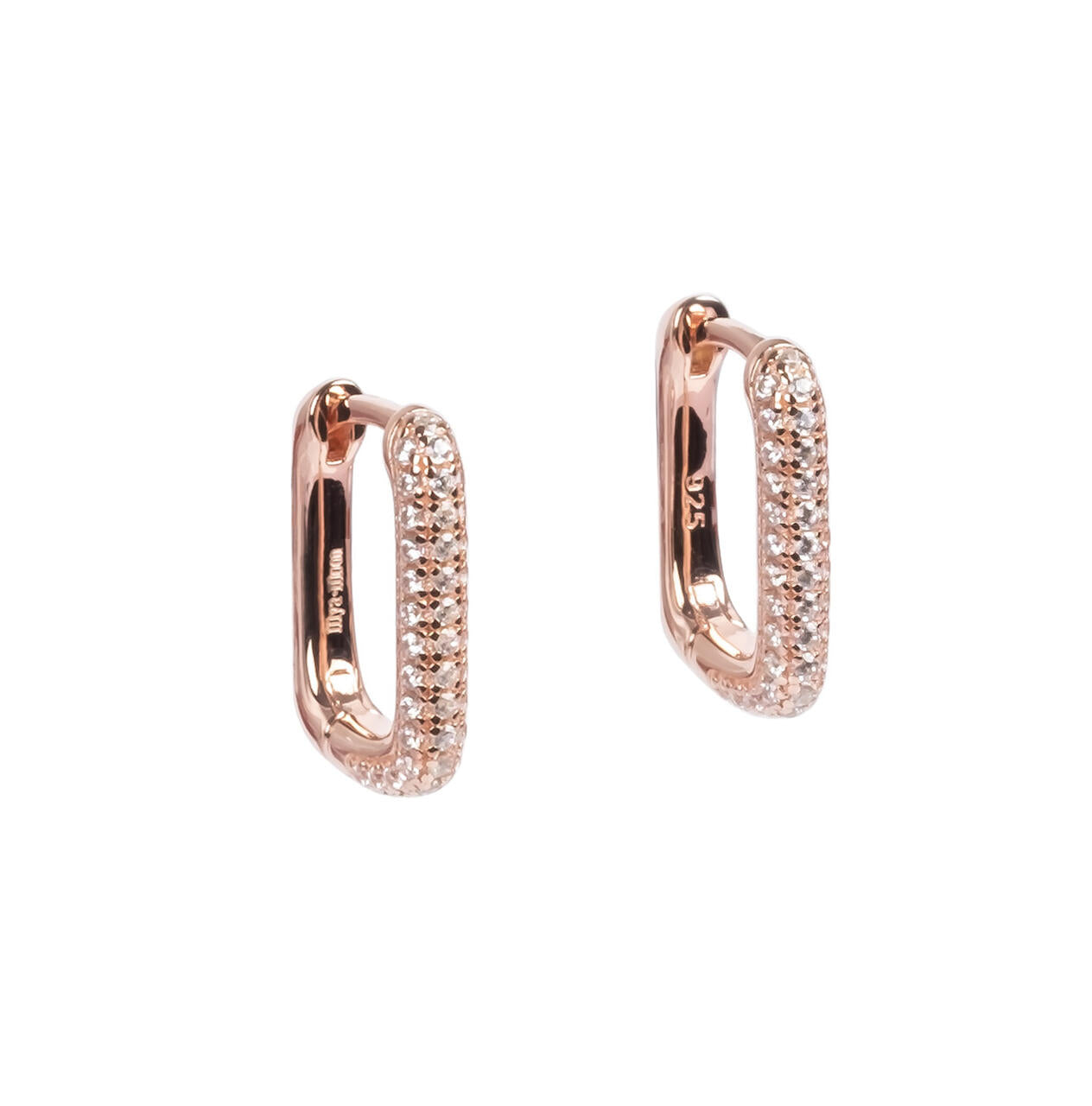 Metropolitan Glow White Ohrringe – Roségold und Silber