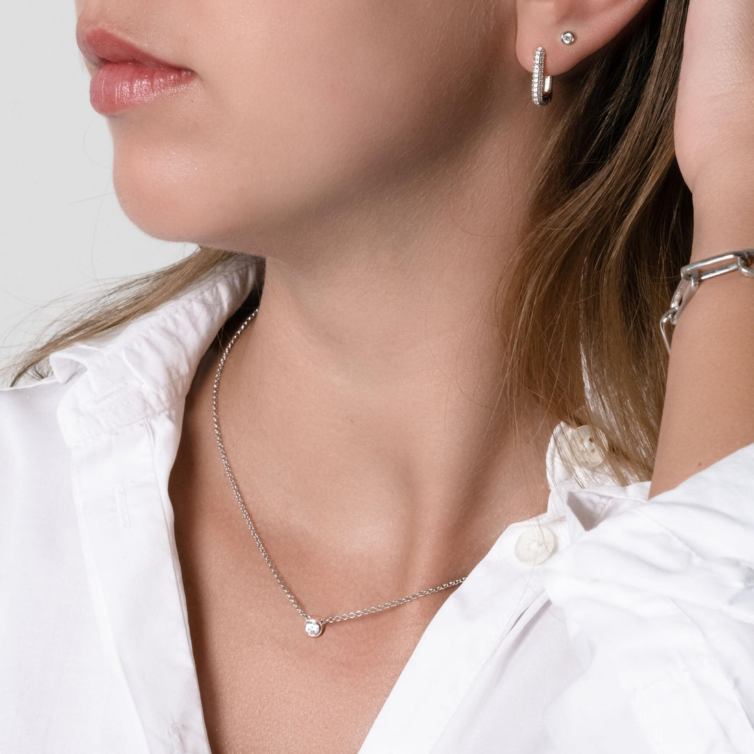 Illumi Halskette – Roségold und Silber – Detailansicht 1