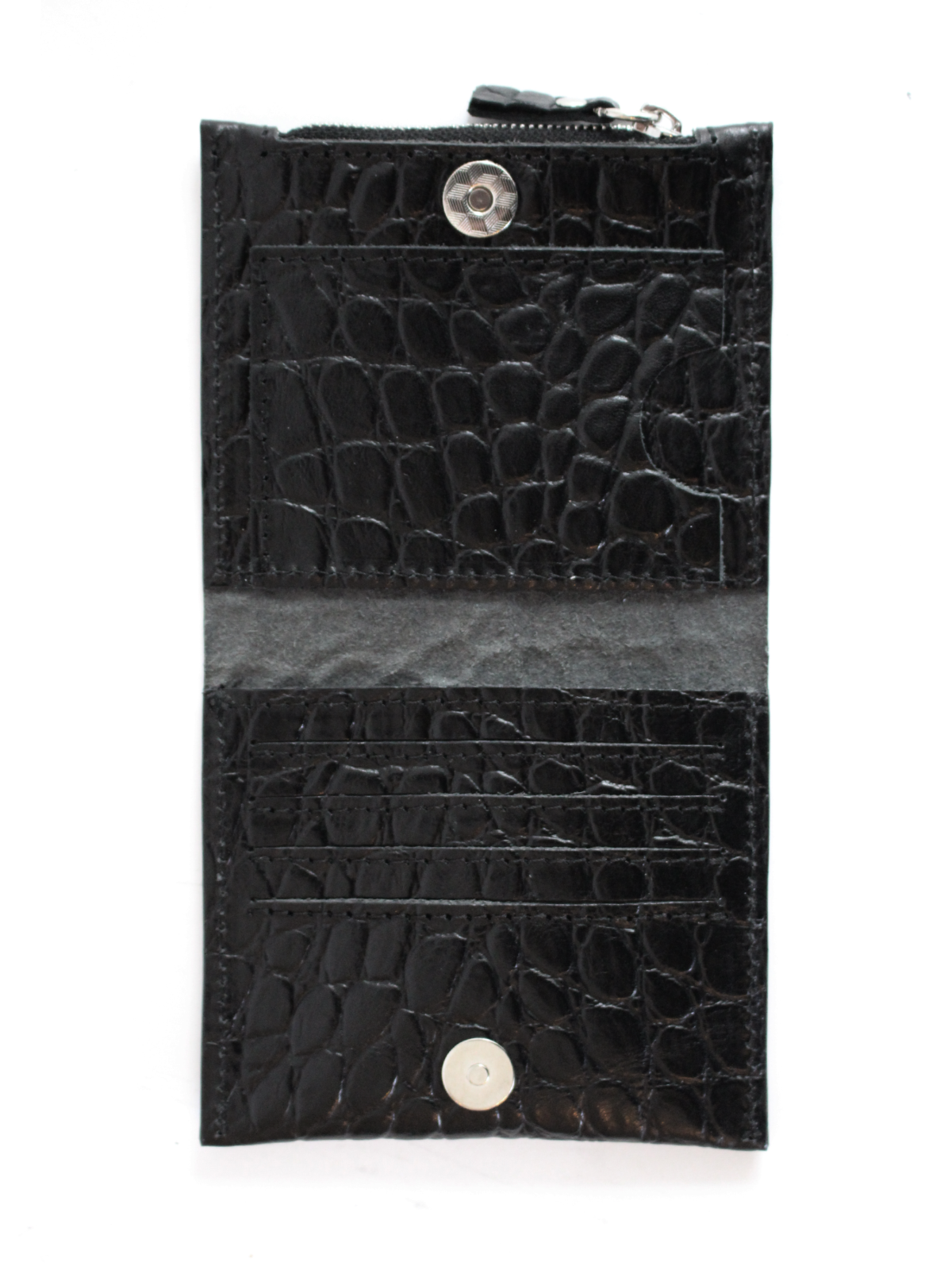 Klassische Leder-Geldbörse MINI TAAL – Schwarz Croco – Produktansicht 2