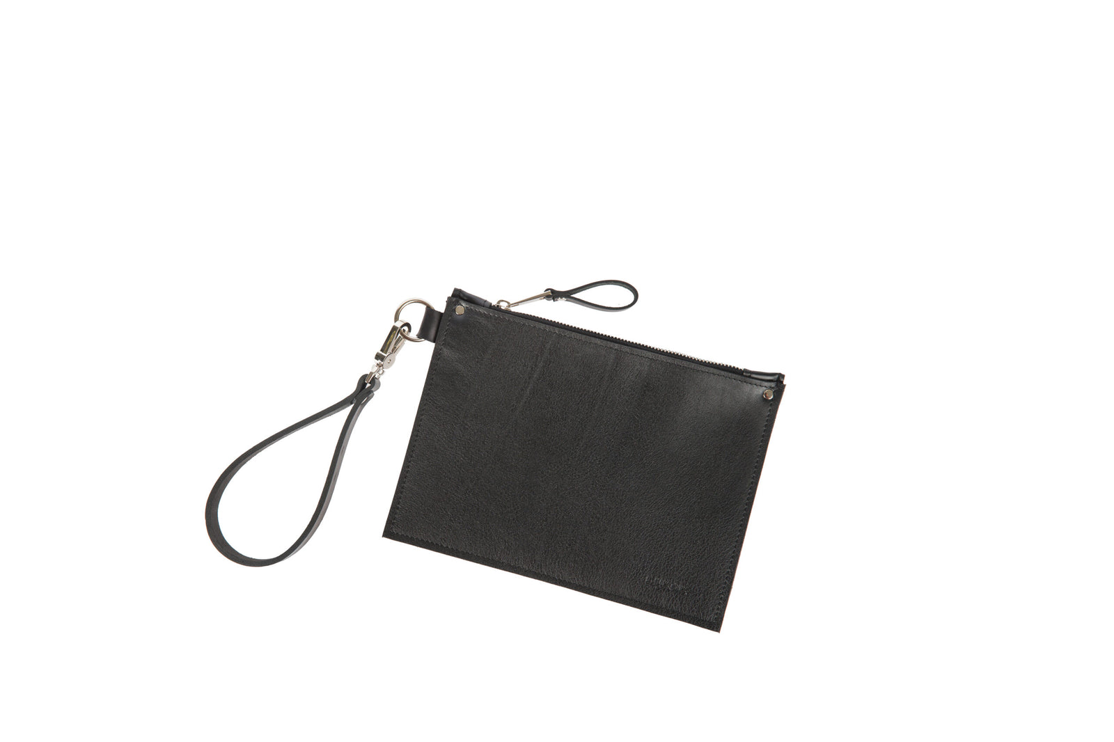 Leder-Clutch PYKOK Nina Schwarz mit Handschlaufe – Produktansicht 2