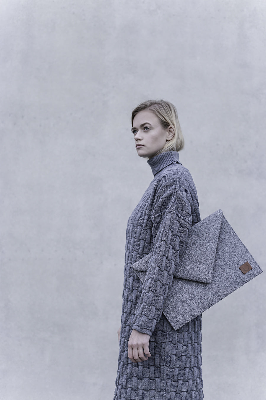 Clutch und Laptoptasche Skive – Grau – Produktansicht 3
