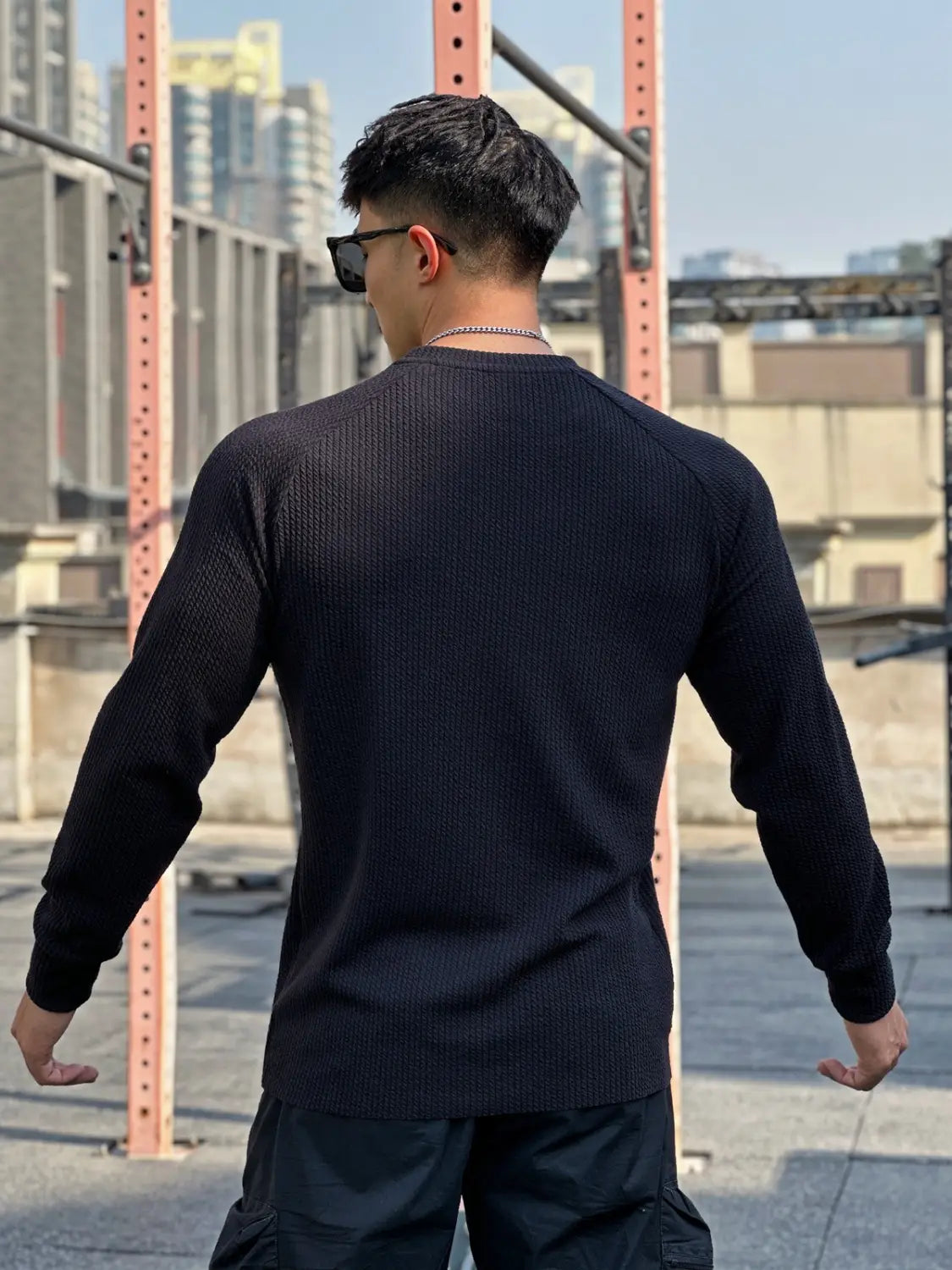 Herren Plus-Size Pullover locker mit Rundhals