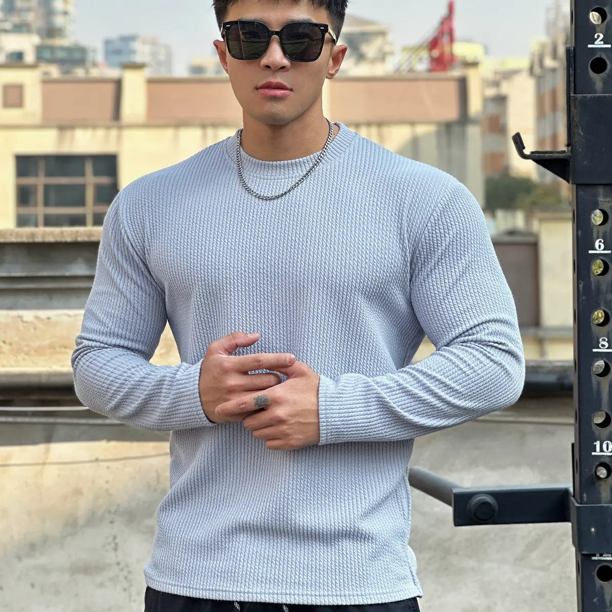 Herren Plus-Size Pullover locker mit Rundhals