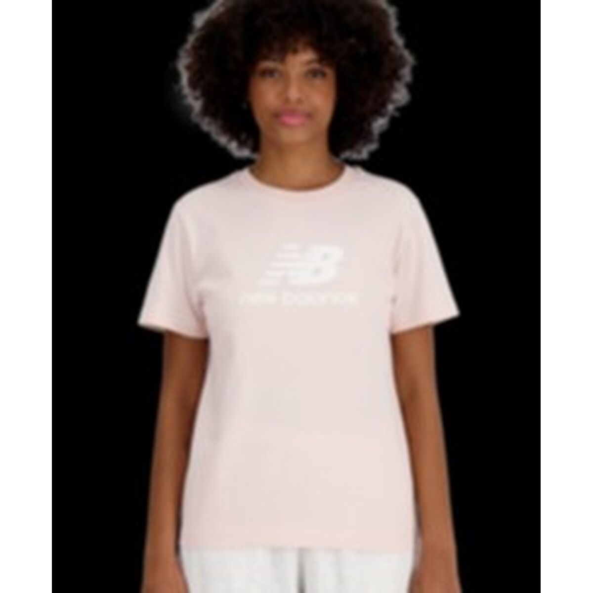 Damen Kurzarm-T-Shirt New Balance ESSENJERSEY LOGO WT41502 OUK Rosa - AWK Flagship