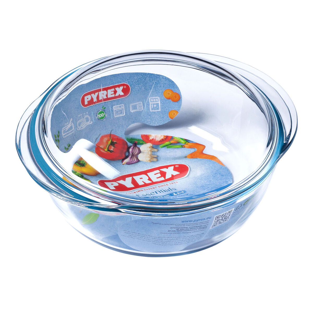 Topf mit Deckel Pyrex Essentials Durchsichtig 3,2 L (3 Stück) - AWK Flagship