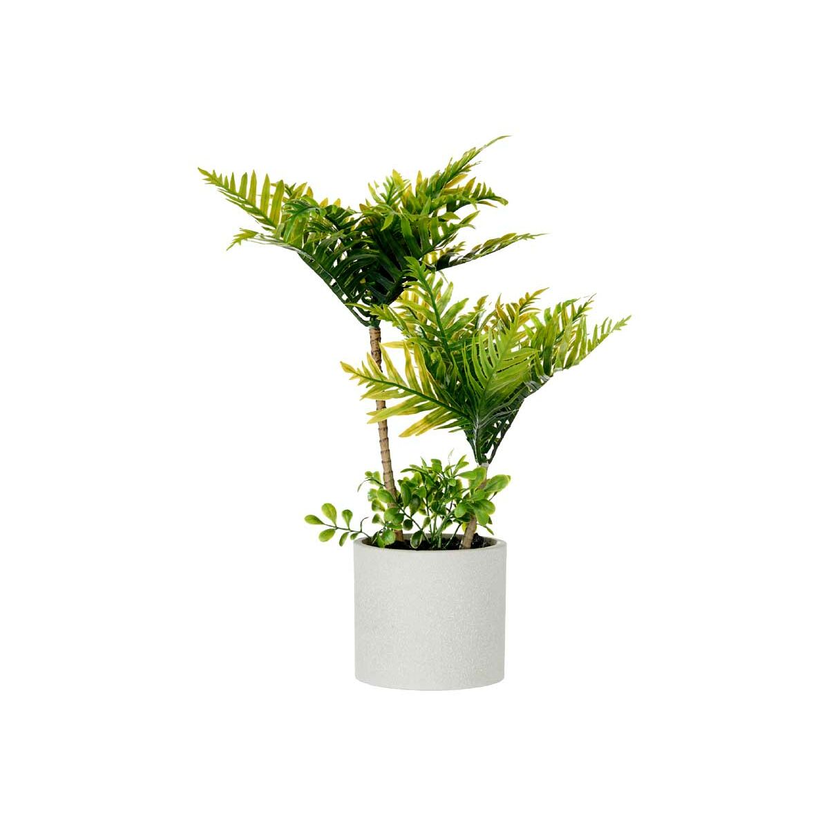 Dekorationspflanze Palme Kunststoff Zement 12 x 45 x 12 cm (6 Stück) - AWK Flagship