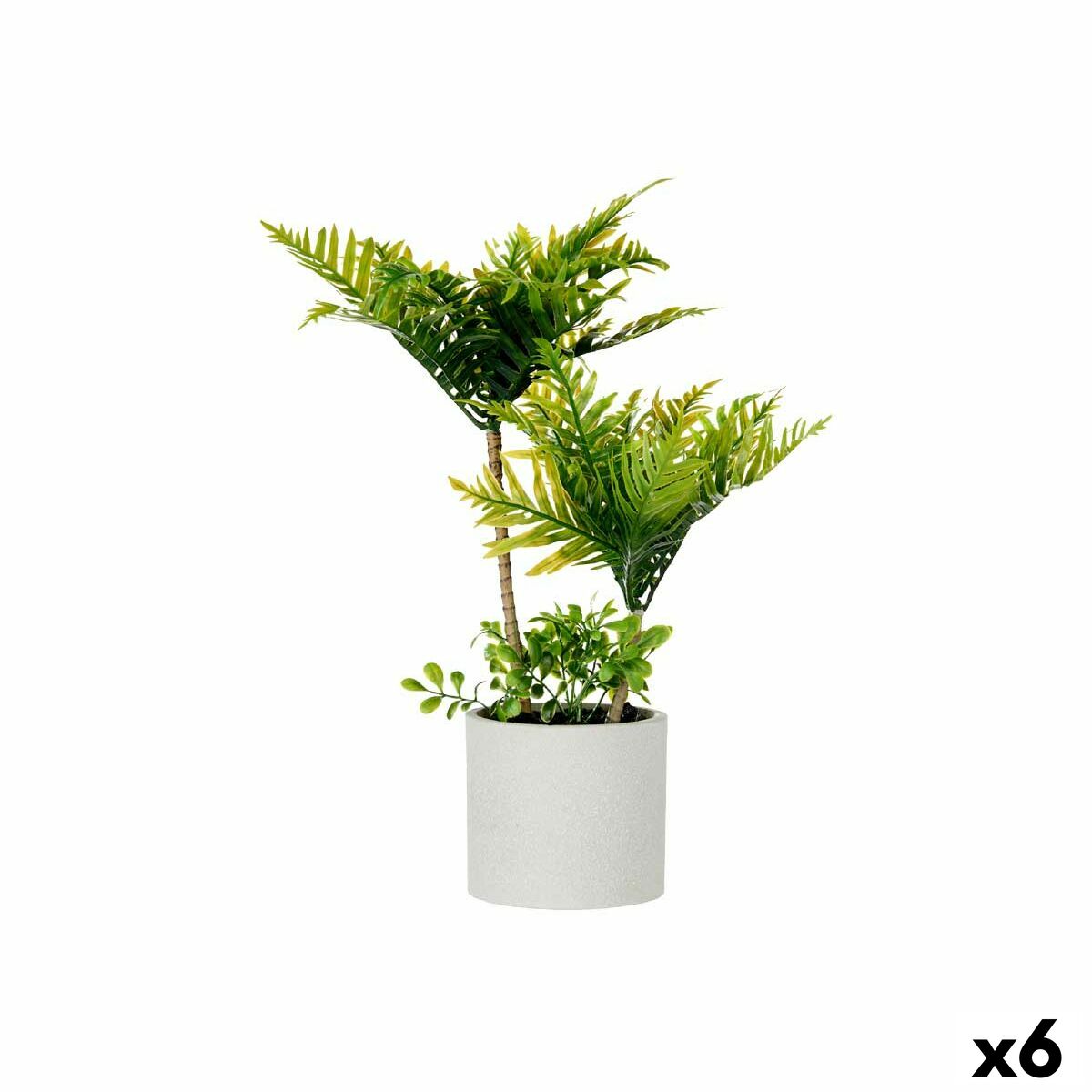 Dekorationspflanze Palme Kunststoff Zement 12 x 45 x 12 cm (6 Stück) - AWK Flagship