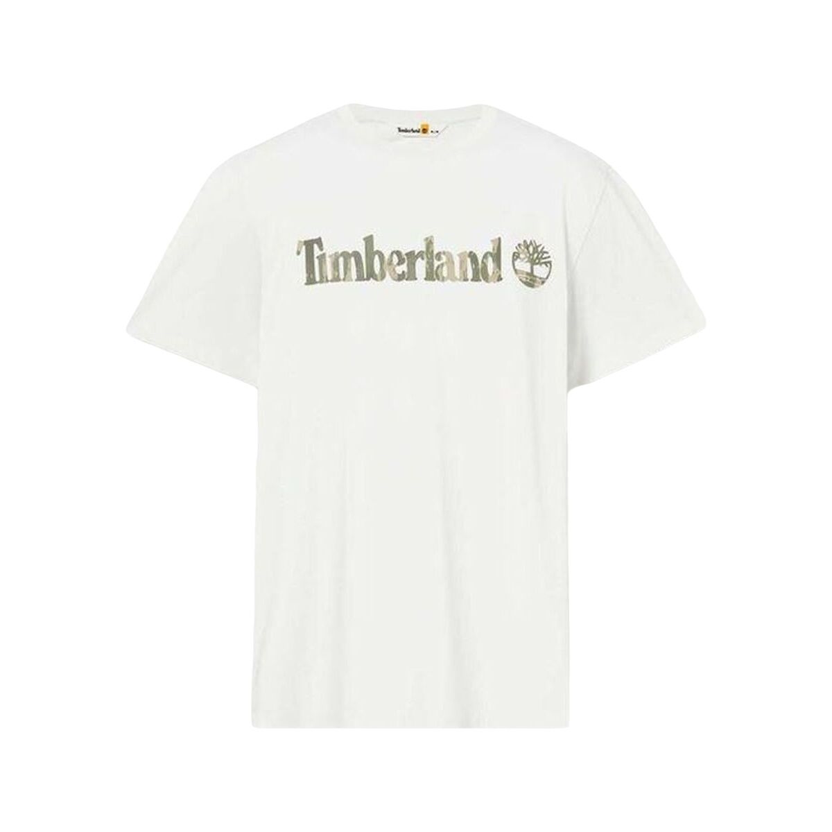 Herren Kurzarm-T-Shirt Timberland Kennebec River Camo Linear Logo Weiß - AWK Flagship