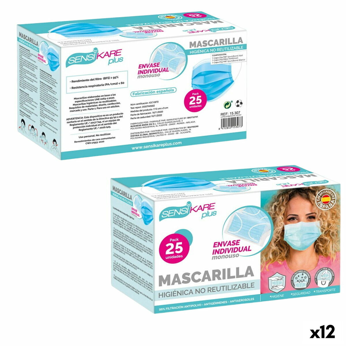 Kaufe Schachtel mit Hygienemasken SensiKare 25 Stk. (12 Stück) bei AWK Flagship um € 86.00