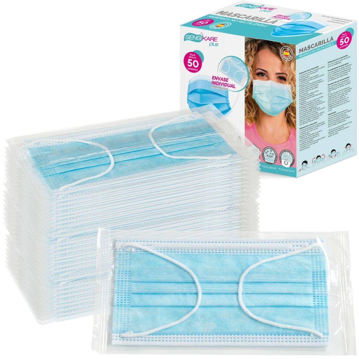 Kaufe Schachtel mit Hygienemasken SensiKare 50 Stücke (12 Stück) bei AWK Flagship um € 130.00