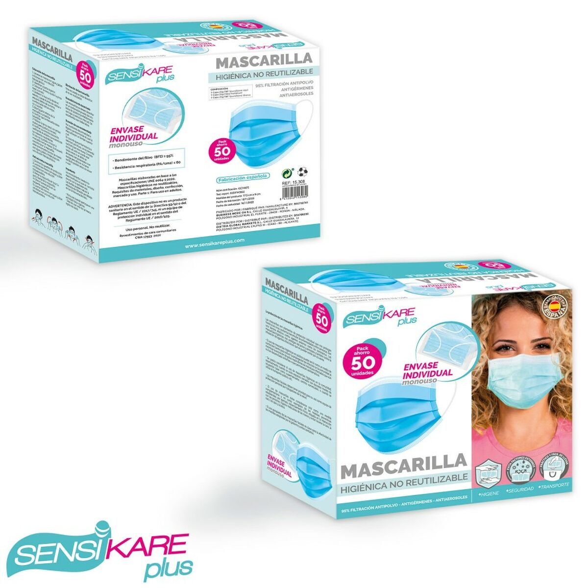 Kaufe Schachtel mit Hygienemasken SensiKare 50 Stücke (12 Stück) bei AWK Flagship um € 130.00