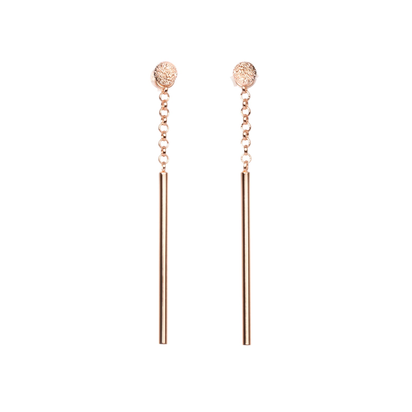 Stardust Falling Ohrringe – Roségold und Silber – Produktansicht 3
