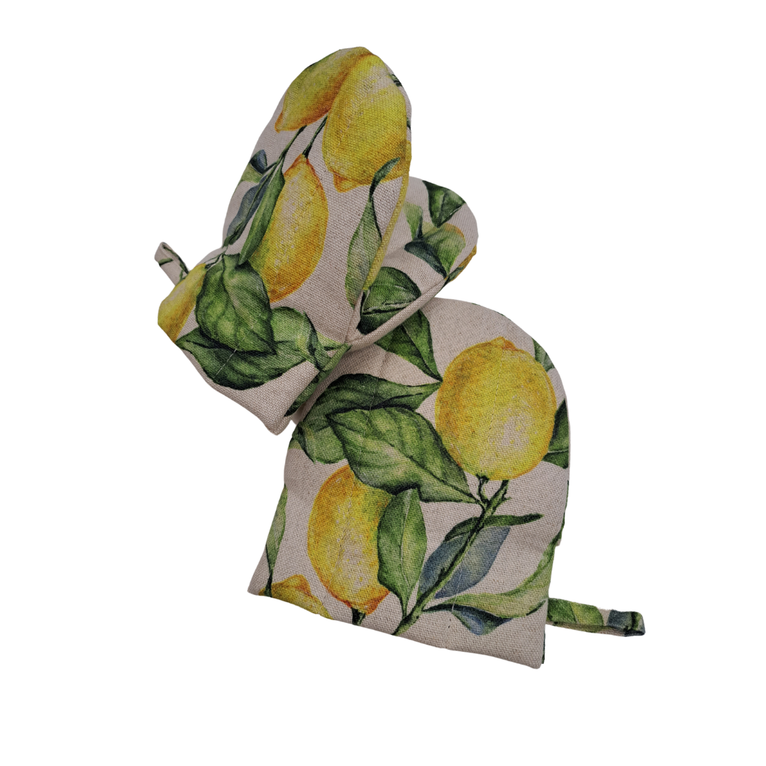 Ofenhandschuh mit doppelter Wollfüllung – Lemon Linen – Produktansicht 2