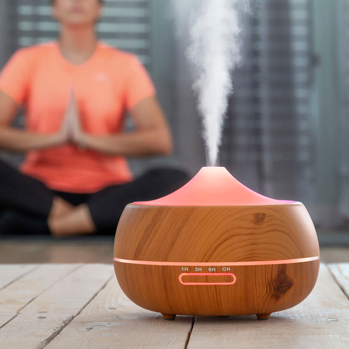 Luftbefeuchter Aroma Diffusor Multicolor-LED Wooden-Effect - AWK Flagship