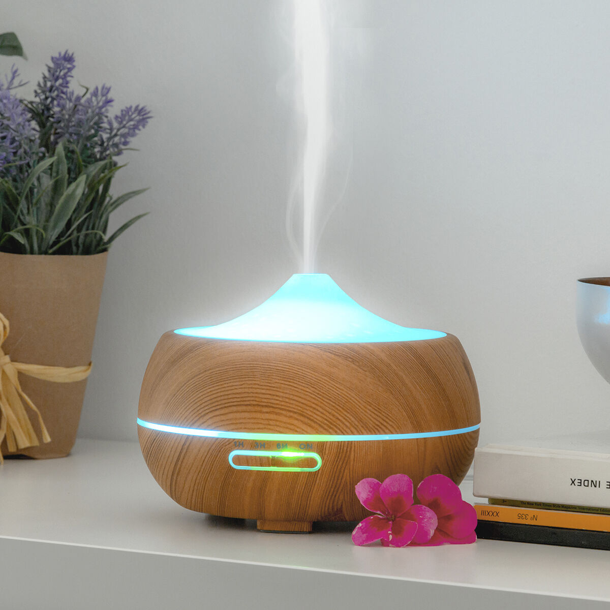 Luftbefeuchter Aroma Diffusor Multicolor-LED Wooden-Effect - AWK Flagship