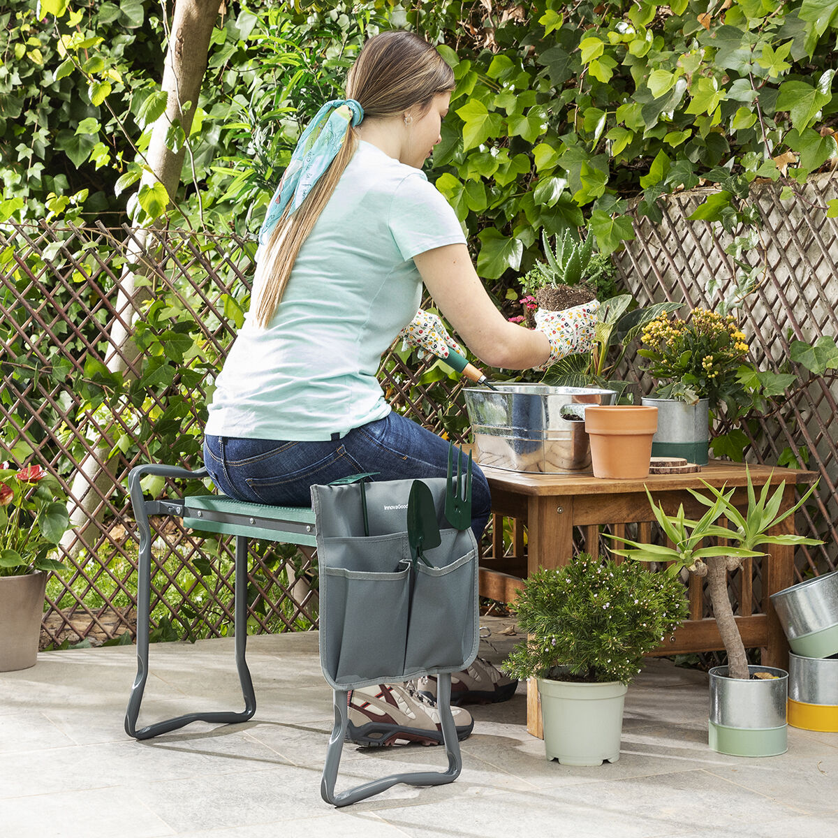 3-in-1-Garten-Kniebank mit Werkzeugtasche Situl - AWK Flagship