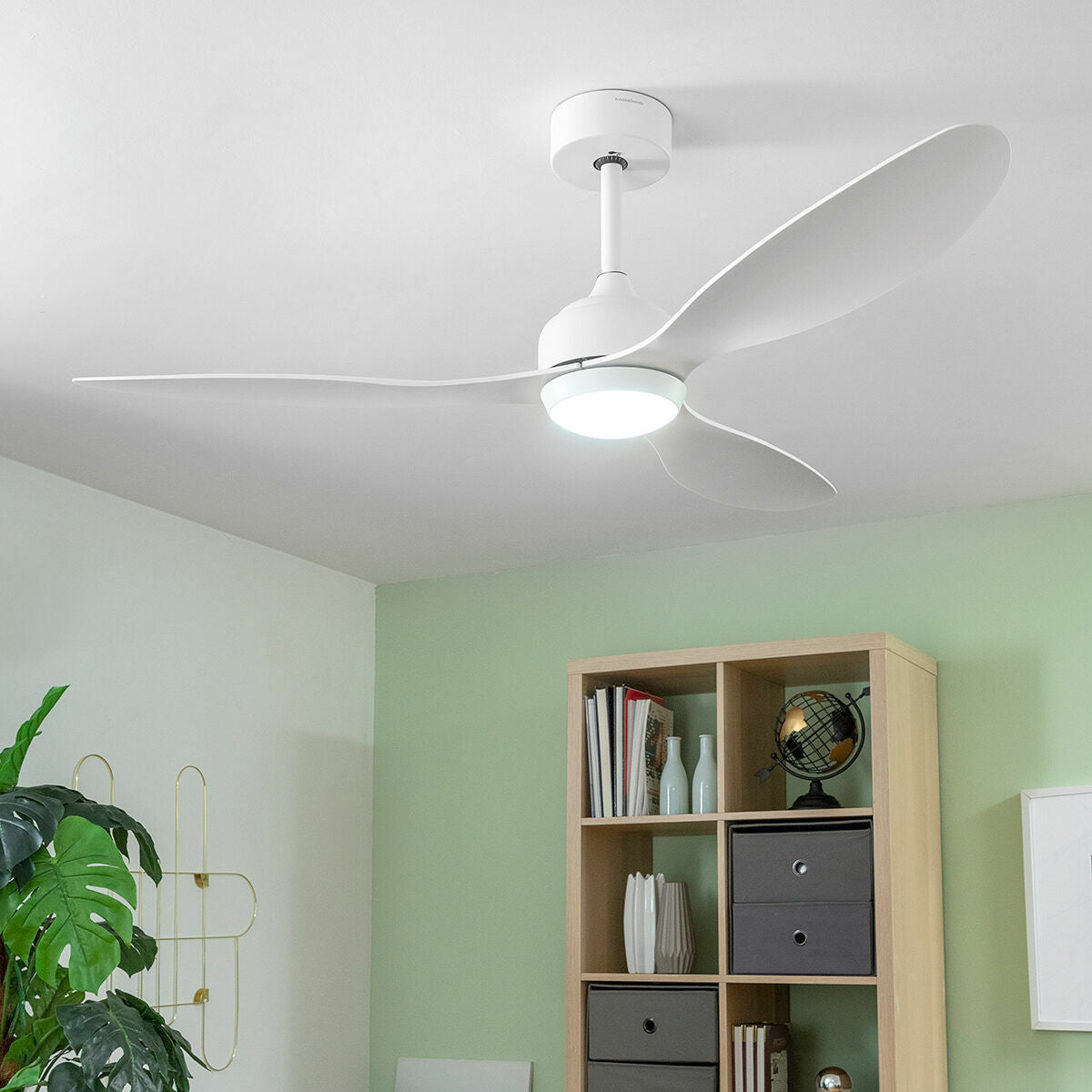 Deckenventilator mit LED-Licht und 3 ABS-Flügeln Flaled Weiß 36 W - AWK Flagship