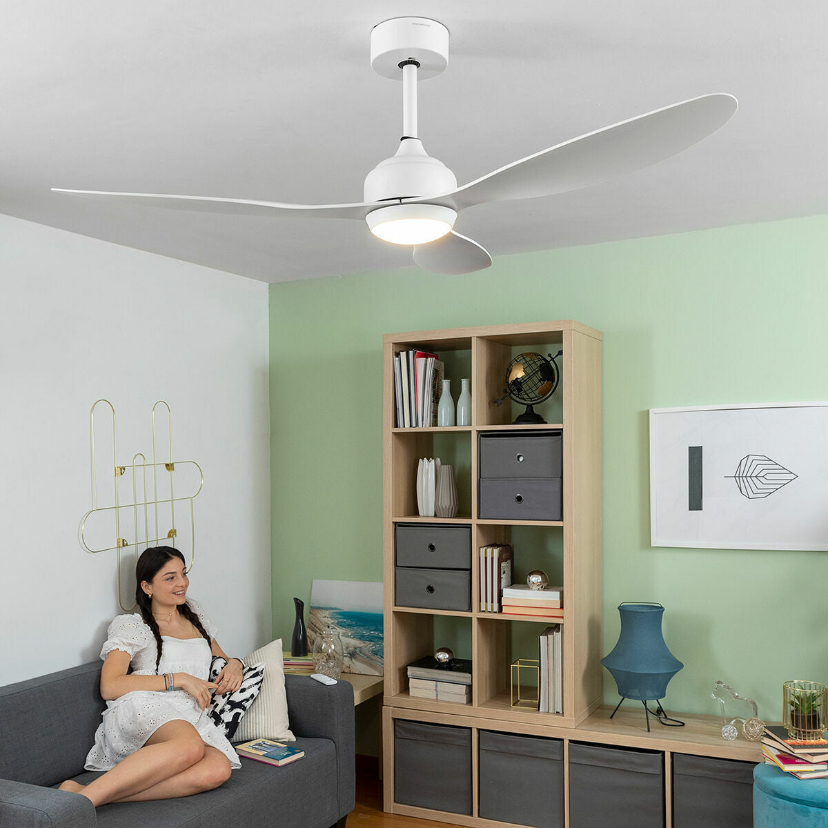 InnovaGoods Deckenventilator mit LED-Licht und 3 ABS-Flügeln Flaled Weiß 36 W - AWK Flagship