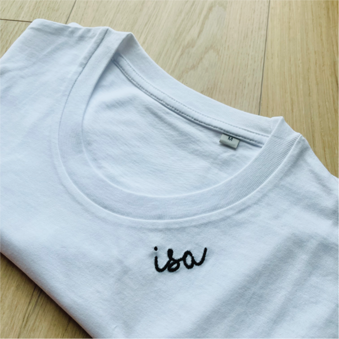 Bio-Baumwoll-T-Shirt mit besticktem Kragen "Isa" (EE) – Detailansicht 5