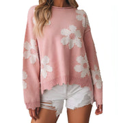 A.1 Damen Langarm-Pullover mit überschnittener Schulter