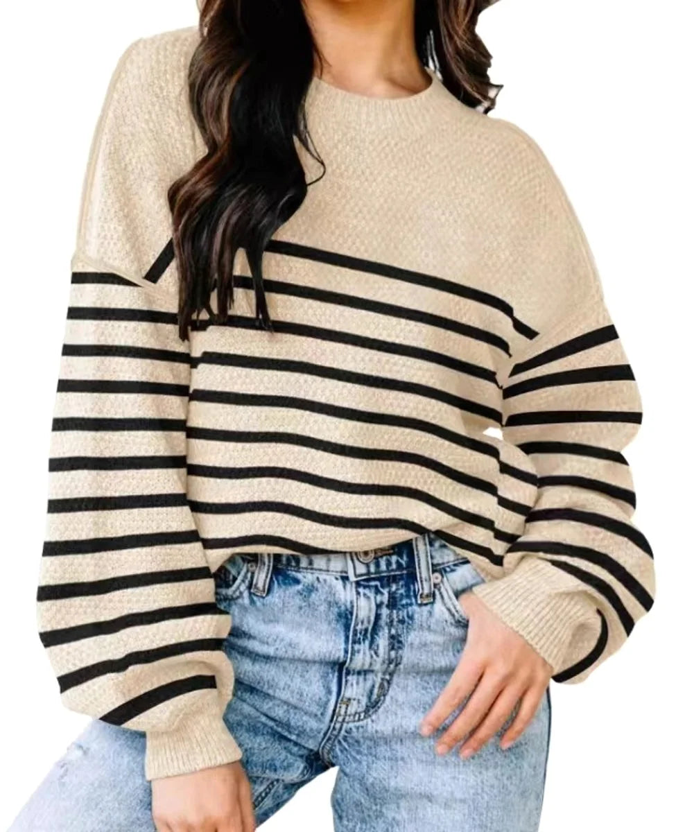 A.1 Damen Pullover locker mit V-Ausschnitt – Detailansicht 4